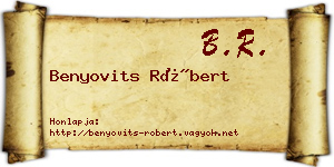 Benyovits Róbert névjegykártya